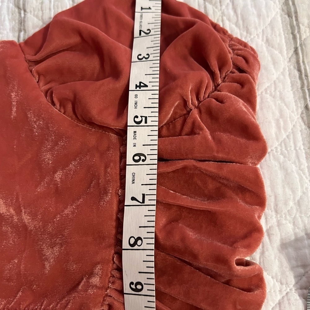 Anthropologie Forever That Girl Coral Color Velvet Corset Bustier Top Size XS - Picture 5 of 5